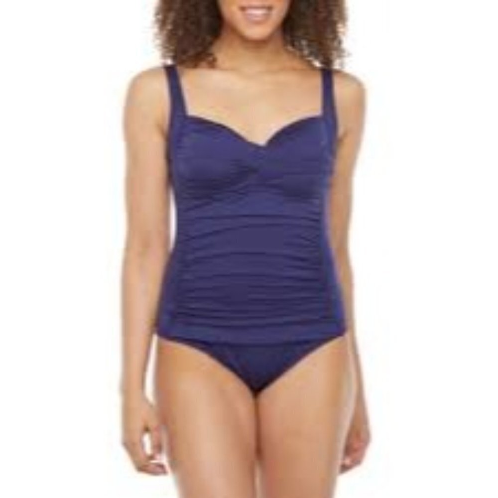 LIZ CLAIBORNE NAVY ONE PIECE‎ SWIM SUIT 6 NEW WITH TAG